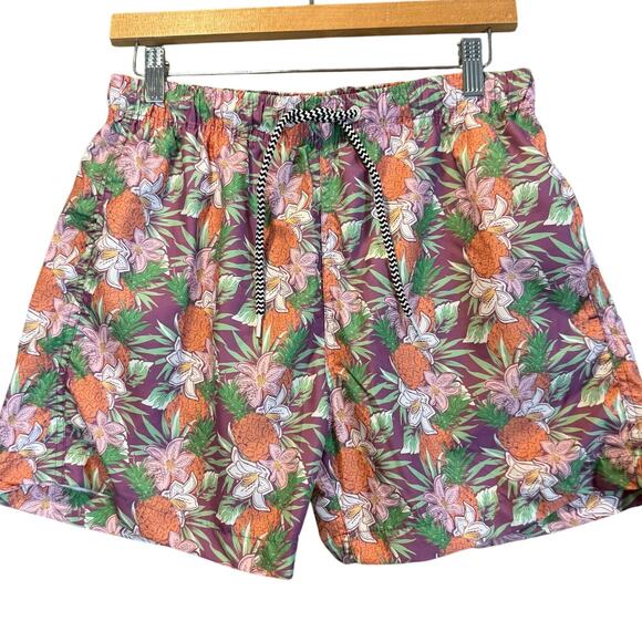 Boardies Apparel Shorts Swim Shorts Trunks M Pink Palm Print Tropical Quick Dry - Picture 1 of 11